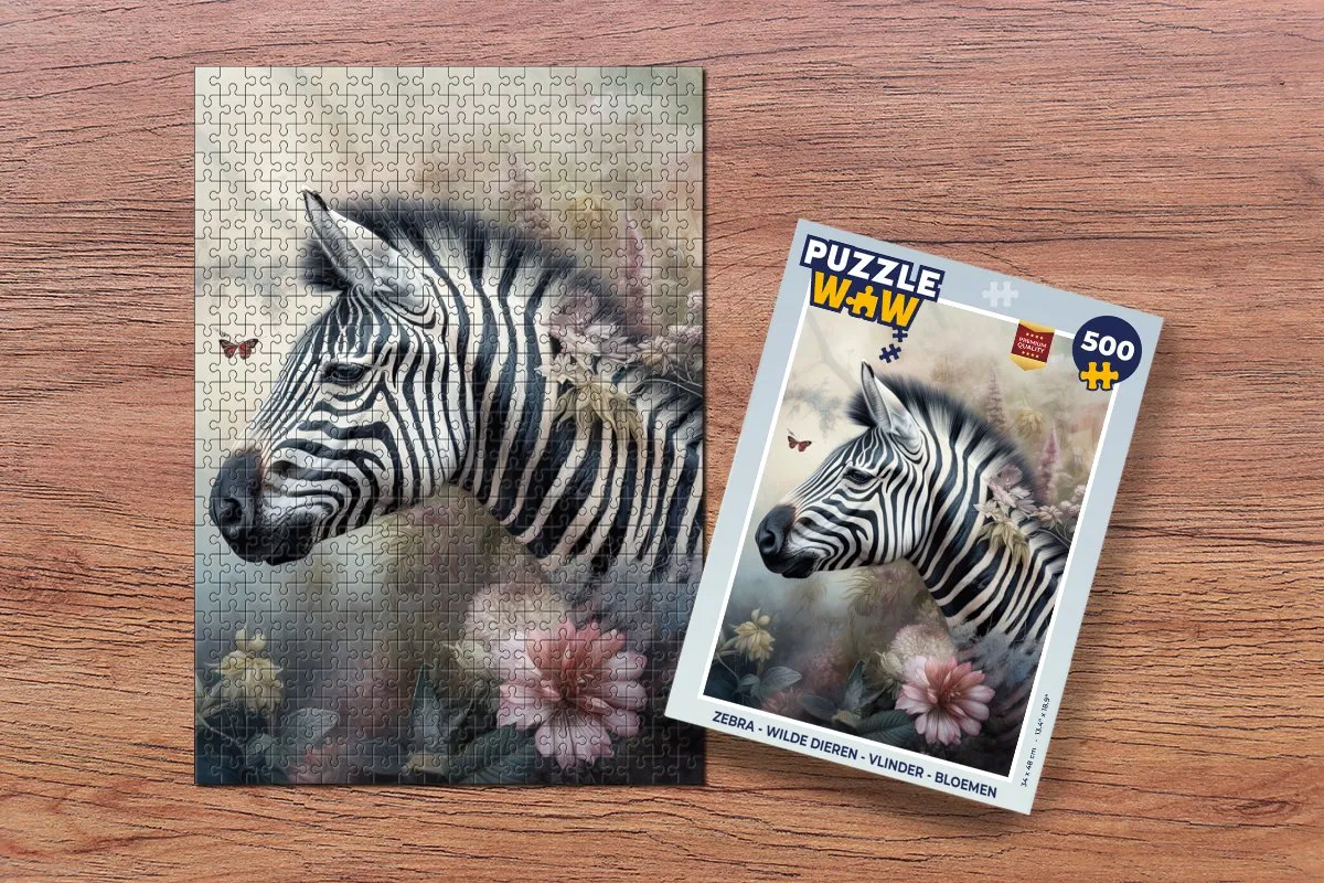 PuzzleWow Wilde Dieren Legpuzzel 500 Stuks - Multicolor