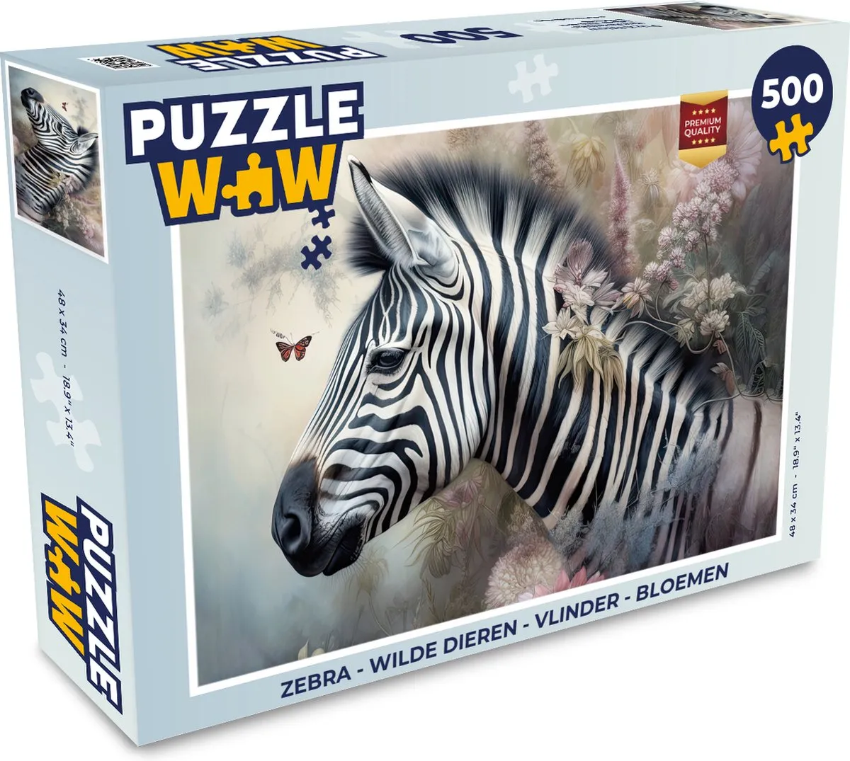 PuzzleWow Wilde Dieren Legpuzzel 500 Stuks - Multicolor
