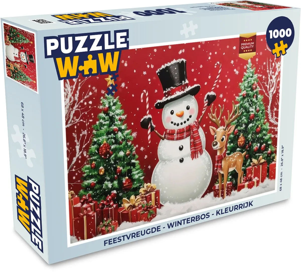 PuzzleWow Winterbos Puzzel 500 Stuks - Feestvreugde - Kleurrijk
