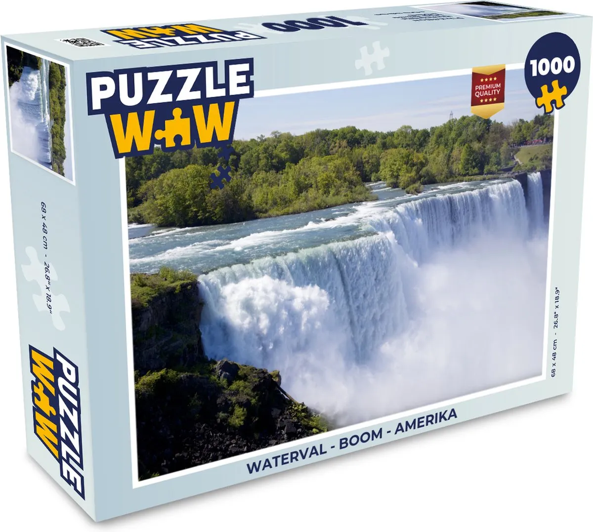 PuzzleWow Waterval Boom Amerika Legpuzzel 1000 Stuks - Multicolor