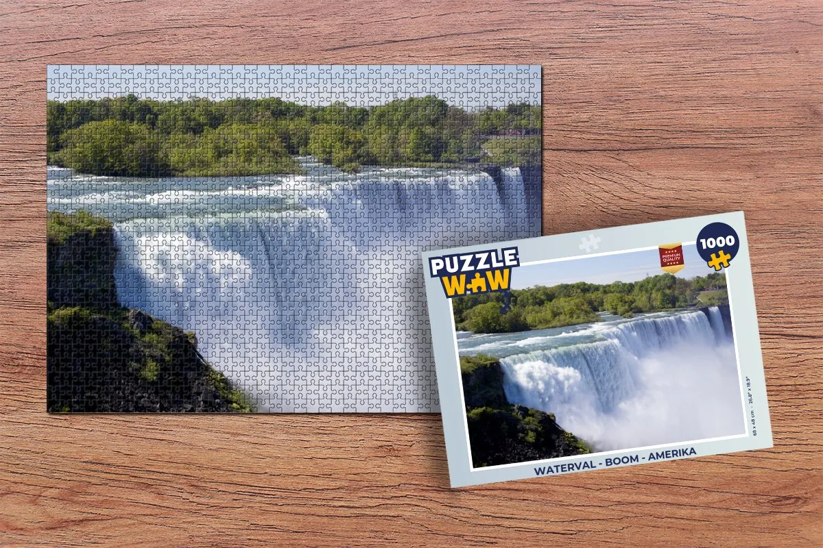 PuzzleWow Waterval Boom Amerika Legpuzzel 1000 Stuks - Multicolor