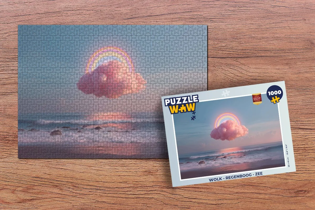 PuzzleWow Wolk Regenboog Zee Legpuzzel 1000 Stuks