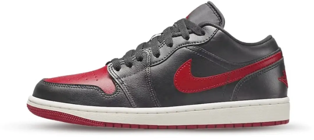 Air Jordan 1 Low Sneaker Black Gym Red Schoenmaat EU : 40.5