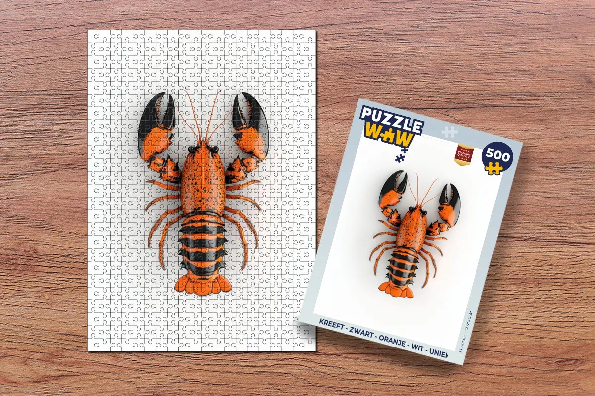 PuzzleWow Kreeft Puzzel 500 Stuks - Zwart/Oranje/Wit
