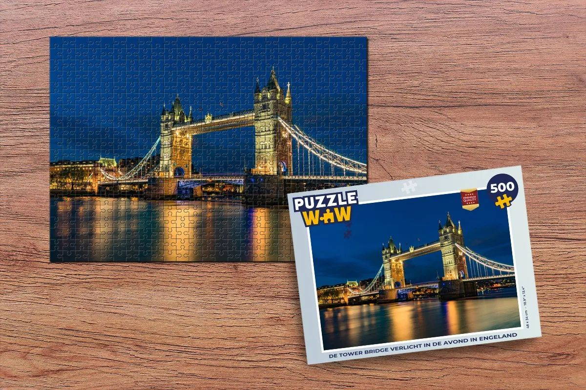 PuzzleWow Legpuzzel Tower Bridge Verlicht 500 Stuks - Multicolor