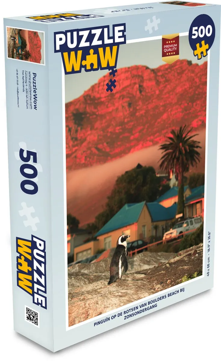 PuzzleWow Puzzel Pinguïn op de rotsen Boulders Beach