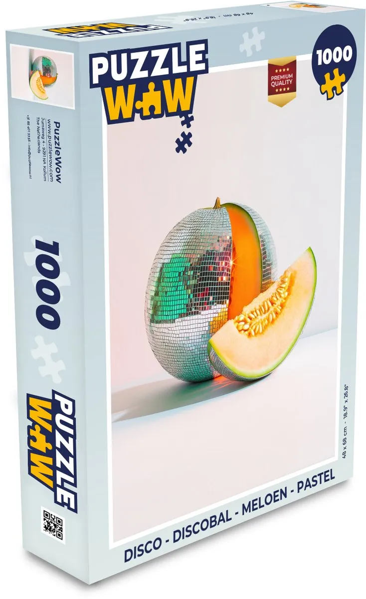 PuzzleWow Disco Legpuzzel 1000 Stuks - Meloen