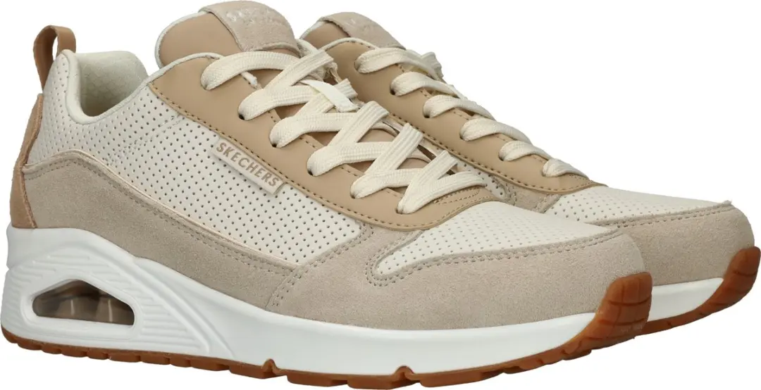 Skechers Uno Two Much Fun Dames Sneakers - Taupe/Zand - afbeelding 4 van 6