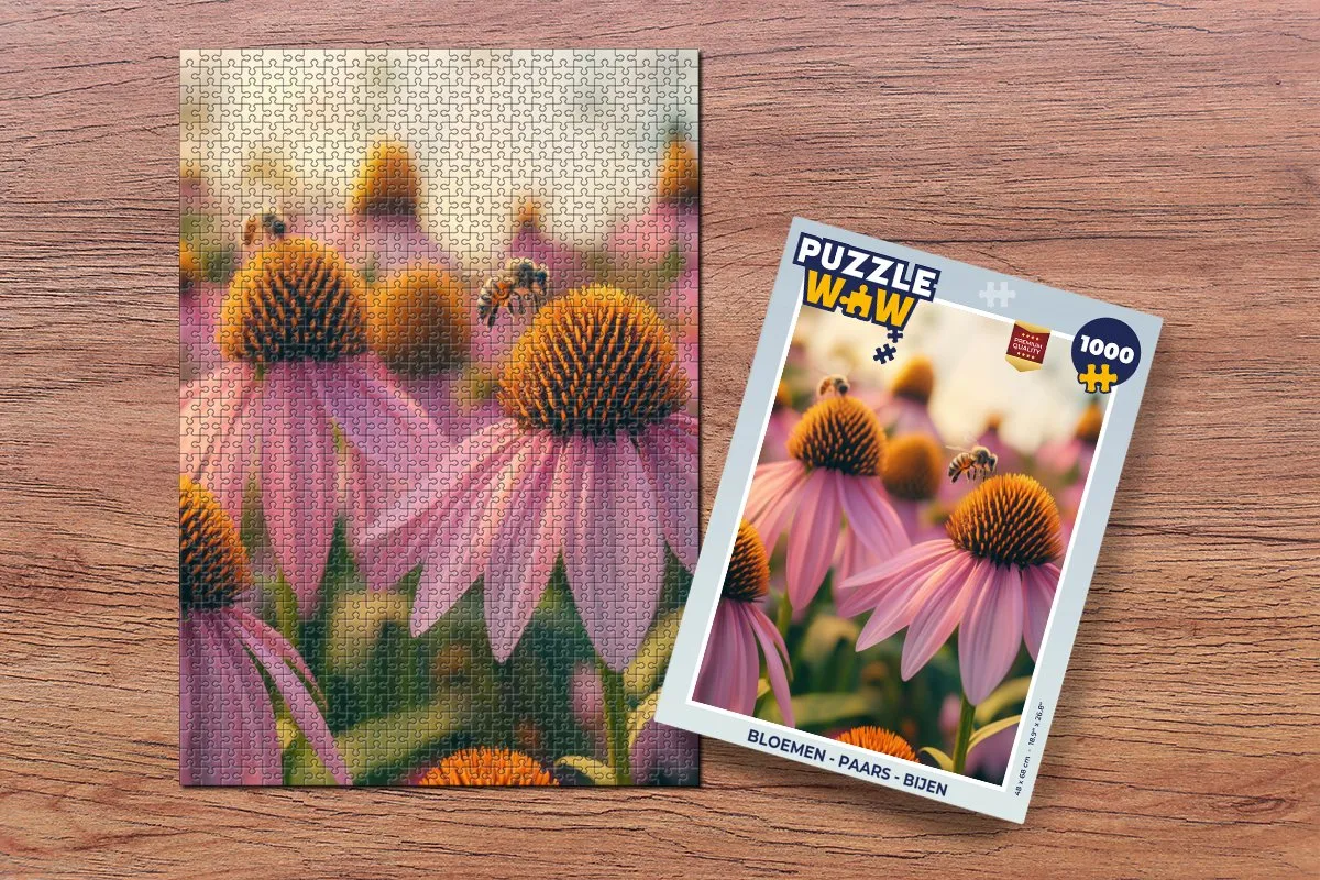 PuzzleWow Bloemen Legpuzzel 1000 Stuks - Paars