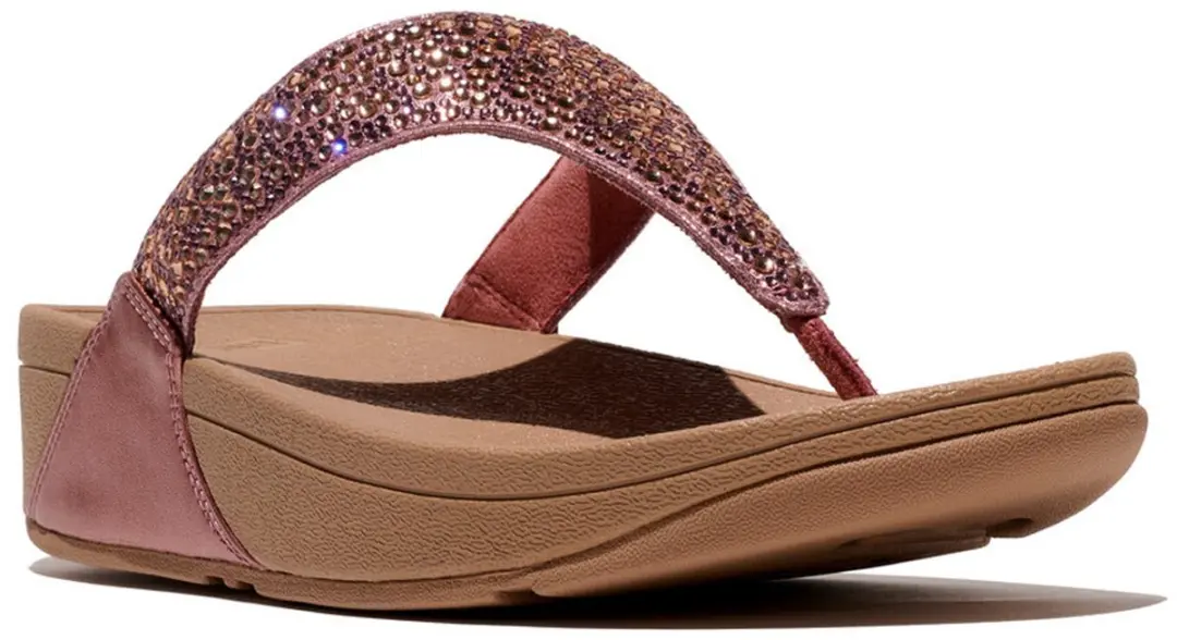 FitFlop FitFlop Lulu Crystal-Mix Metallic Toe-Post Sandals ROZE
