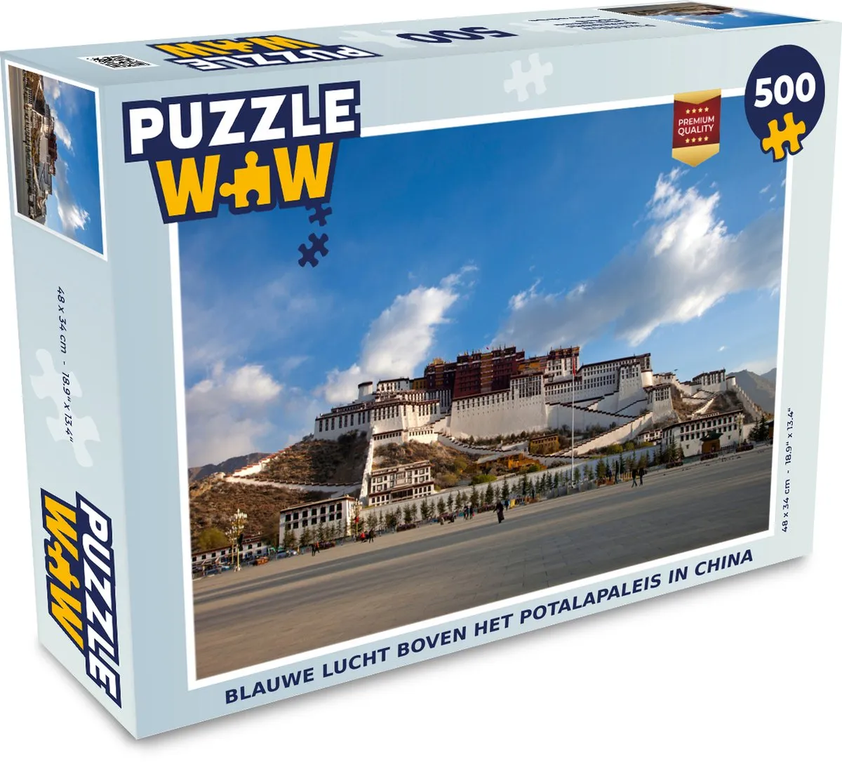 PuzzleWow Legpuzzel Blauwe lucht boven het Potalapaleis 500 Stuks