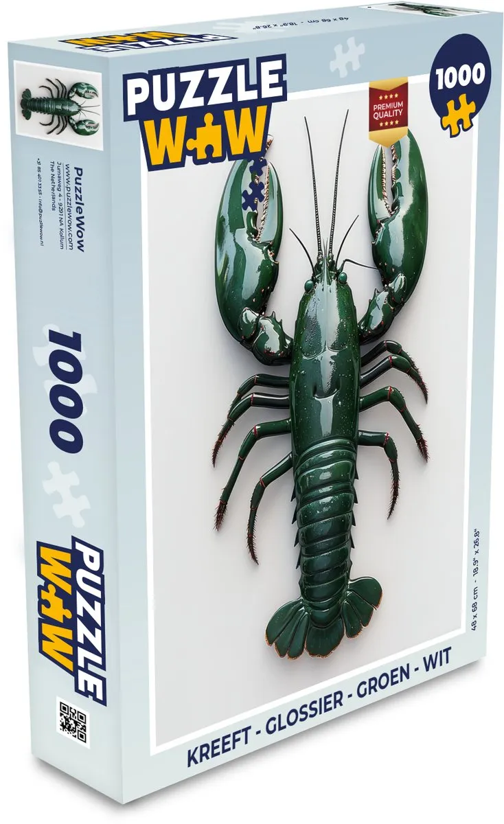 PuzzleWow Kreeft Legpuzzel 1000 Stuks - Groen/Wit