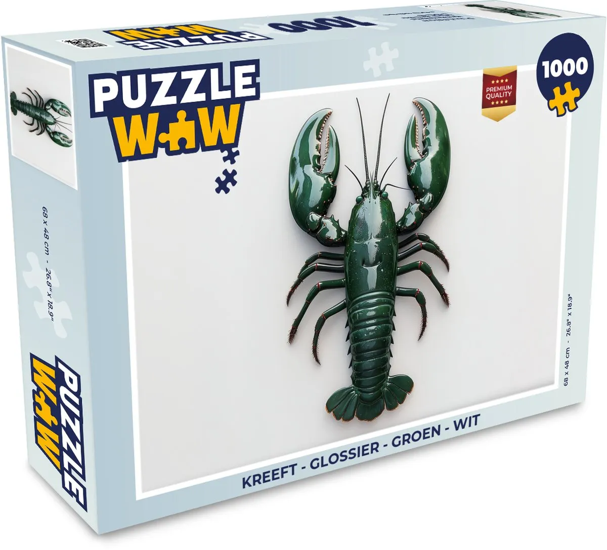 PuzzleWow Kreeft Legpuzzel 1000 Stuks - Groen/Wit