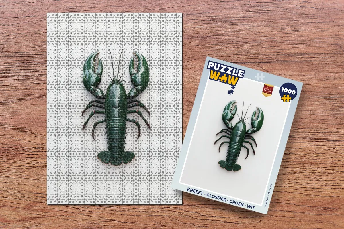 PuzzleWow Kreeft Legpuzzel 1000 Stuks - Groen/Wit