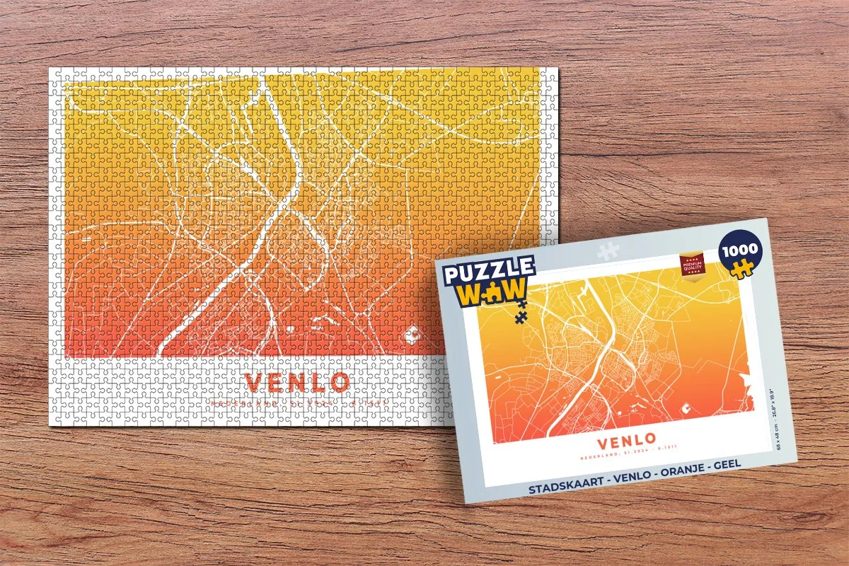 PuzzleWow Stadskaart Venlo Legpuzzel 1000 Stuks - Multicolor