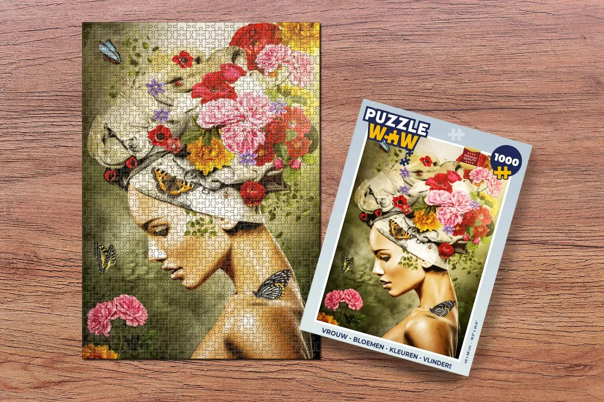 PuzzleWow Bloemen & Vlinders Legpuzzel 1000 Stuks - Multicolor