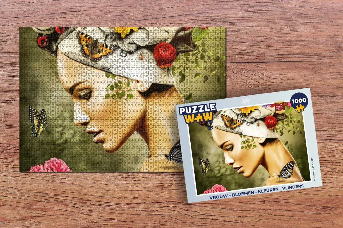 PuzzleWow Bloemen & Vlinders Legpuzzel 1000 Stuks - Multicolor