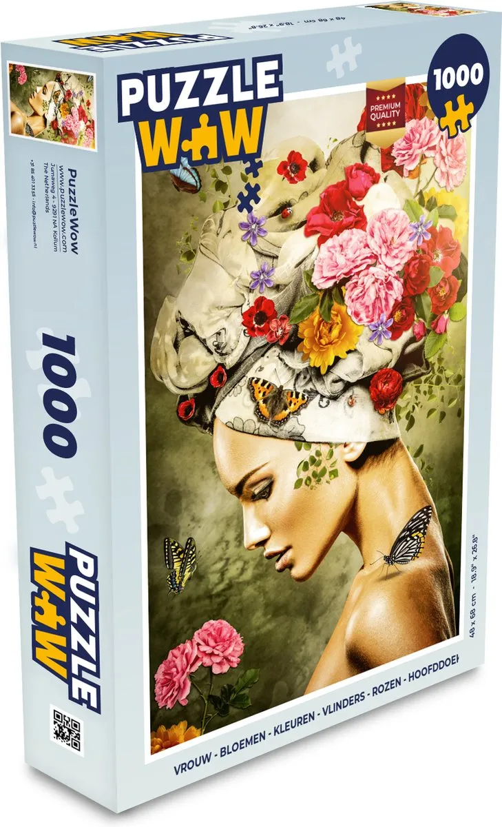PuzzleWow Bloemen & Vlinders Legpuzzel 1000 Stuks - Multicolor