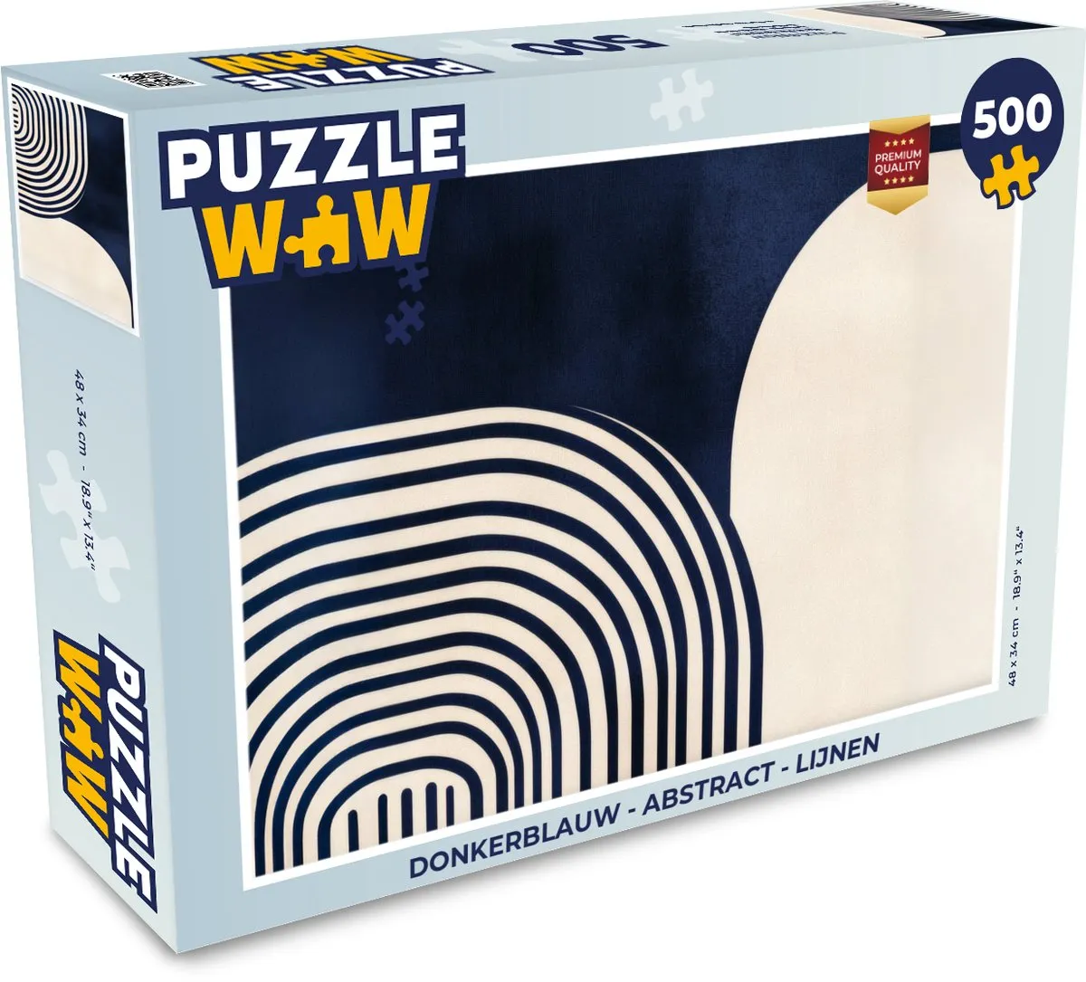 PuzzleWow Abstract Legpuzzel 500 Stuks - Donkerblauw Lijnen