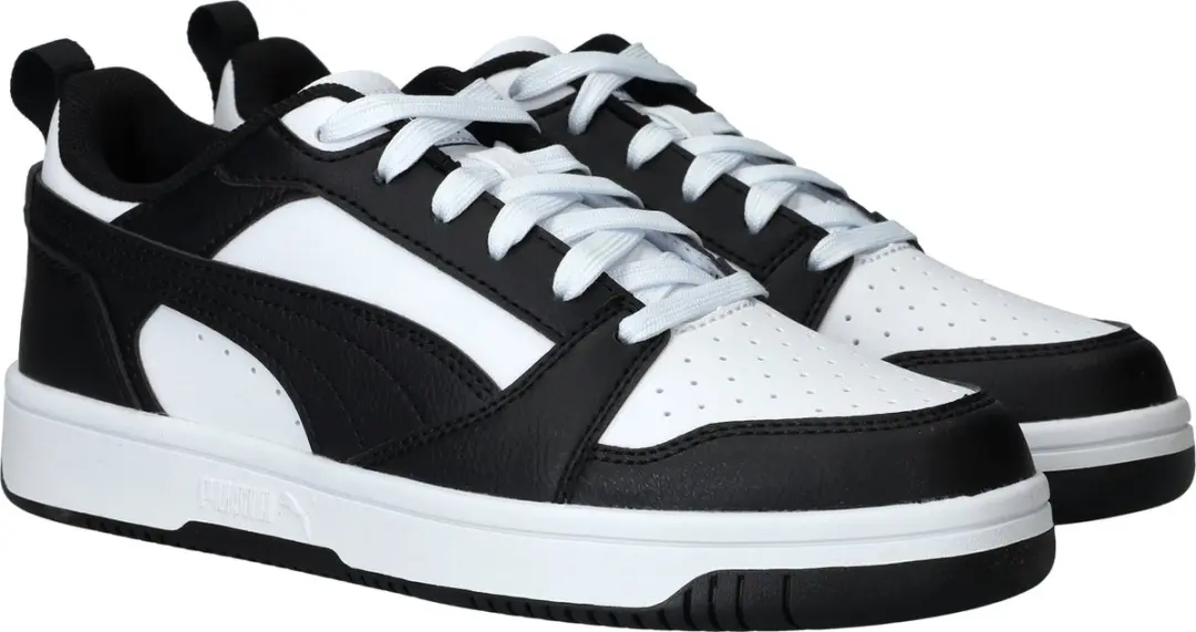 PUMA Rebound V6 Lo Jr Unisex Sneakers - 39 - Wit/Zwart - afbeelding 4 van 6
