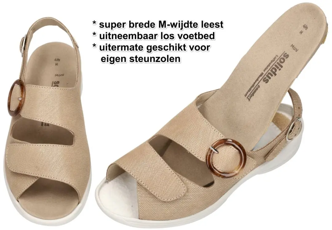 Solidus Moni-32 Dames Sandalen - 38 - Beige