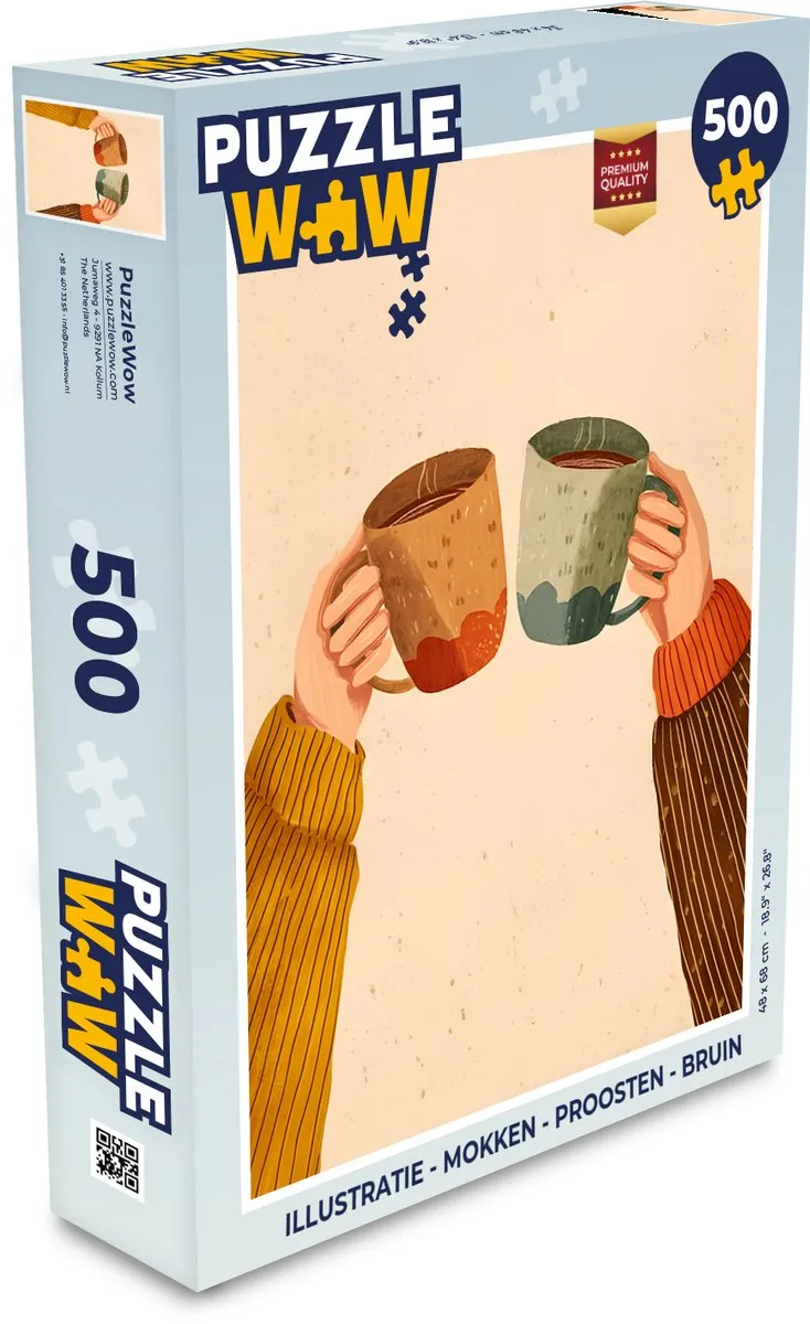 PuzzleWow Proosten Mokken Legpuzzel 500 Stuks
