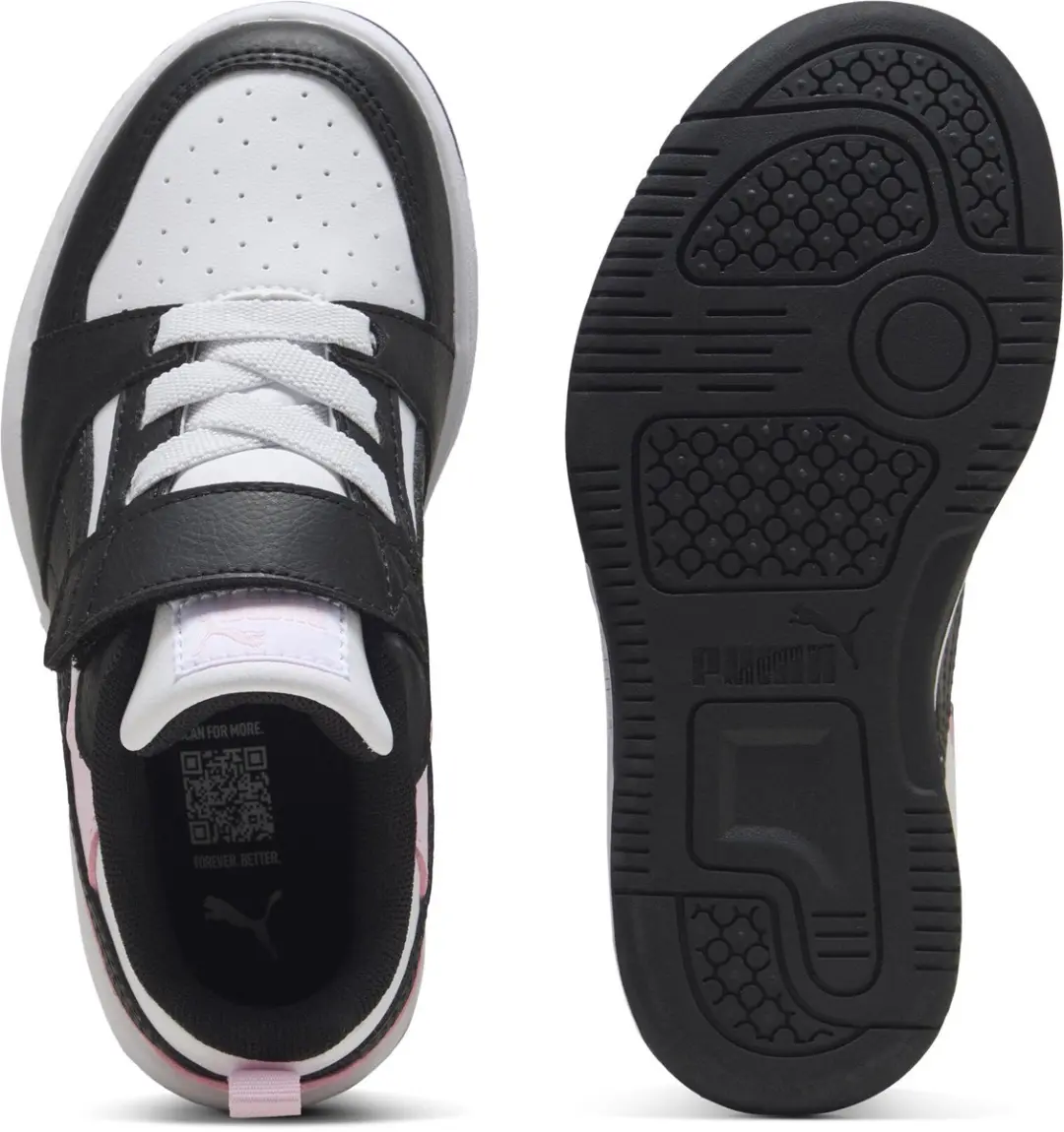 PUMA Rebound V6 Lo AC+ PS Sneakers - 34 - Wit/Zwart/Rozig - afbeelding 4 van 6