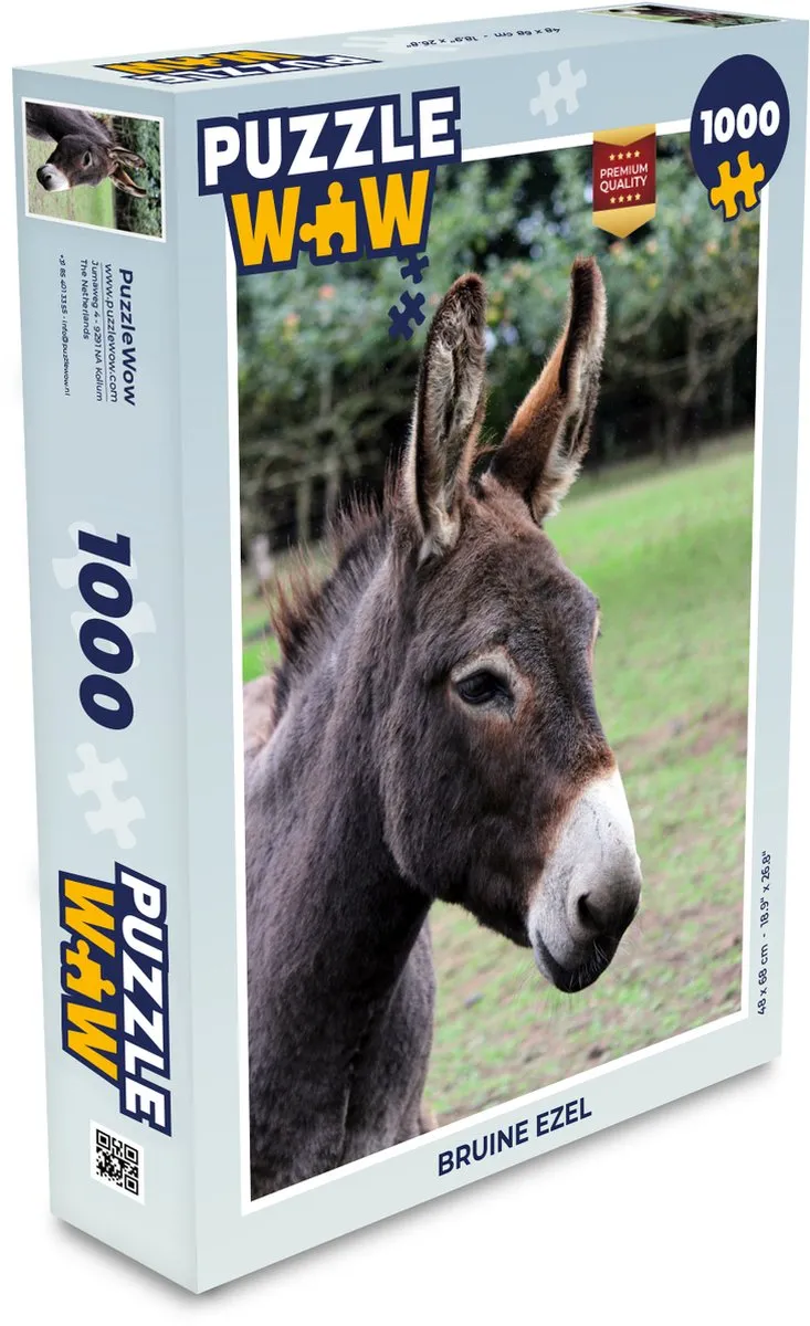 PuzzleWow Legpuzzel Bruine Ezel 1000 Stuks