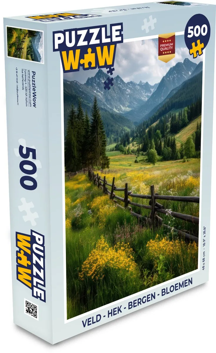 PuzzleWow Bergen & Bloemen Legpuzzel 500 Stuks - 8721414233663
