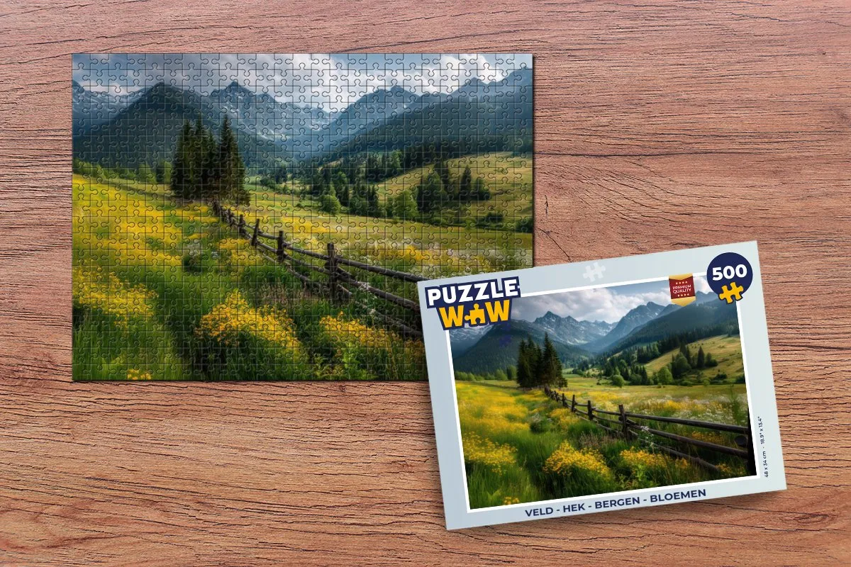 PuzzleWow Bergen & Bloemen Legpuzzel 500 Stuks - 8721414233663