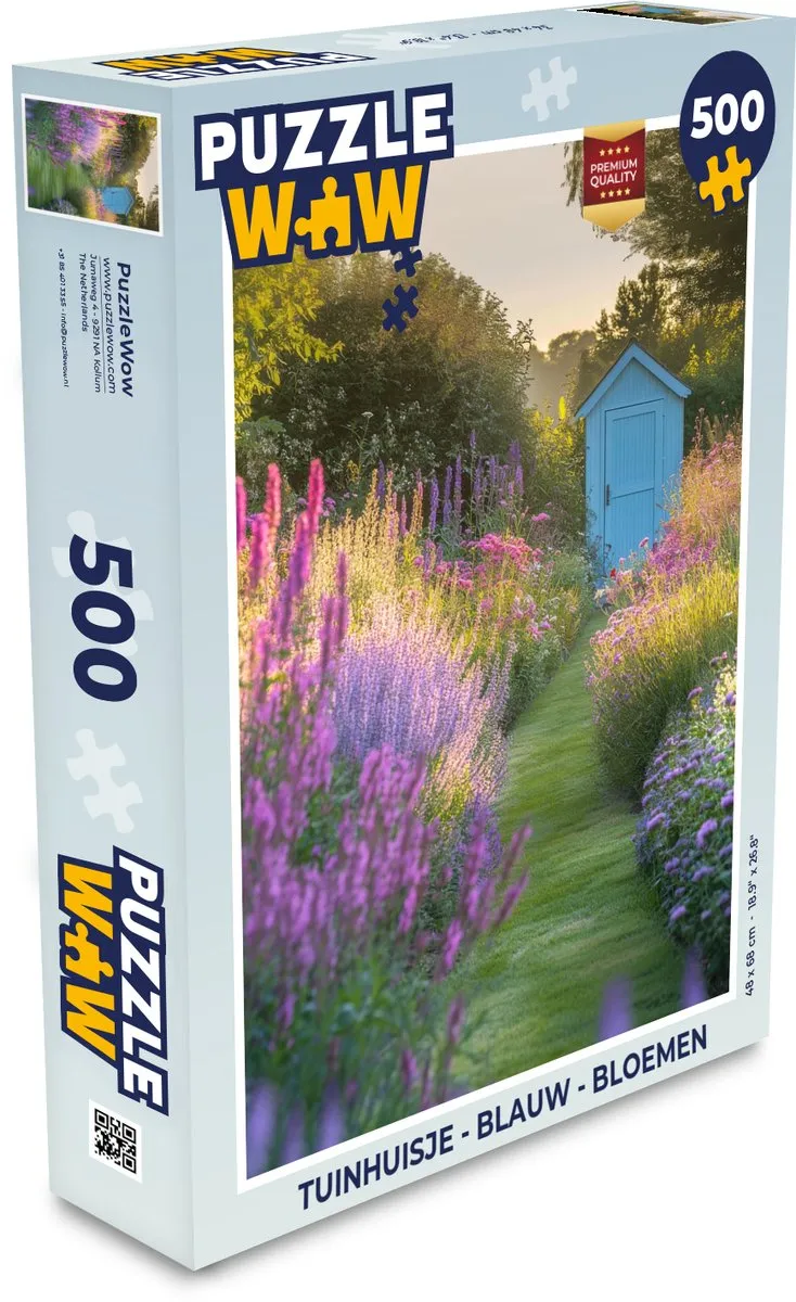 PuzzleWow Tuinhuisje Puzzel 500 Stuks - Lavendel