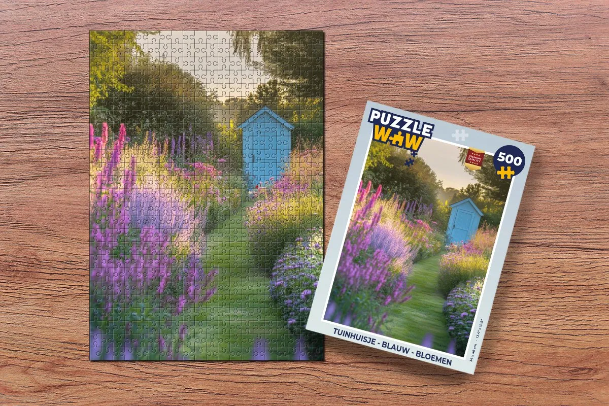 PuzzleWow Tuinhuisje Puzzel 500 Stuks - Lavendel