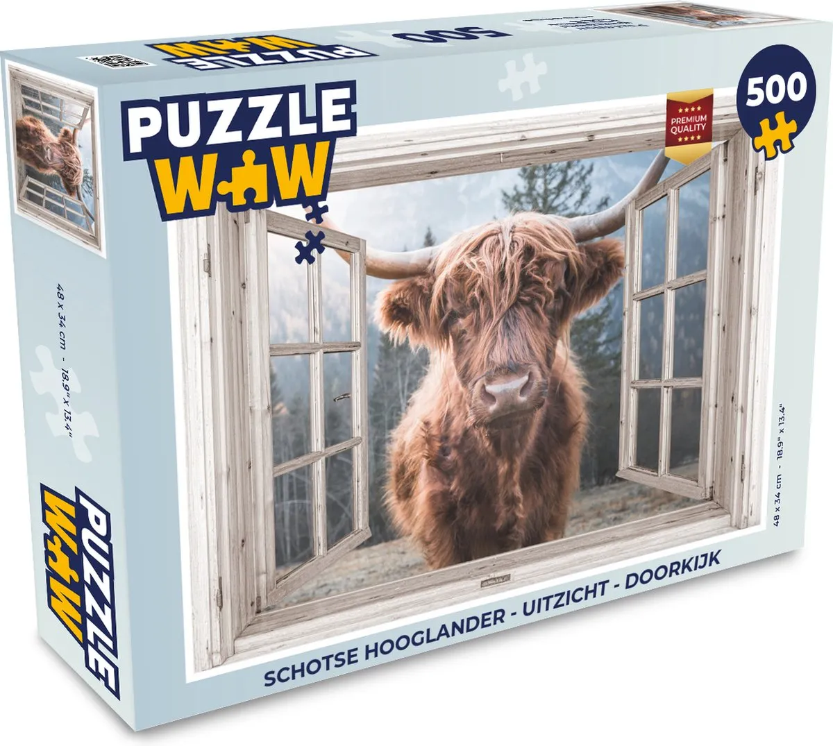 PuzzleWow Schotse Hooglander Legpuzzel 500 Stuks - Multicolor