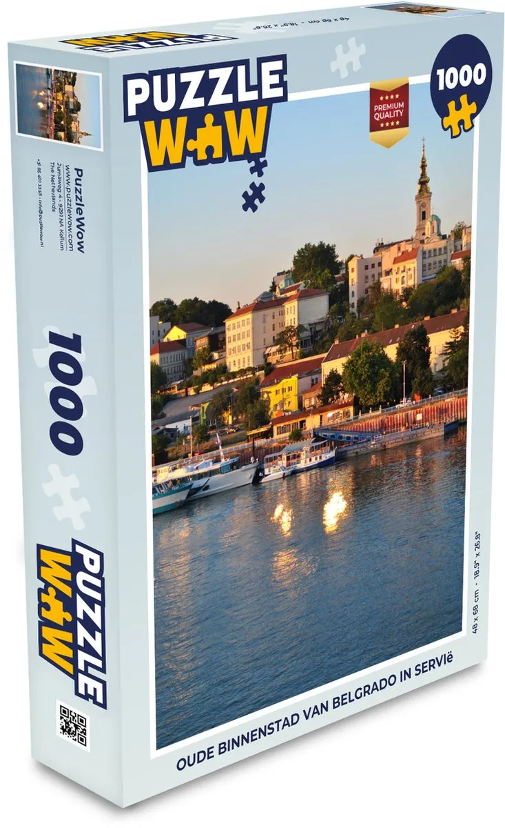 PuzzleWow Legpuzzel Oude Binnenstad Belgrado 1000 Stuks - Multicolor