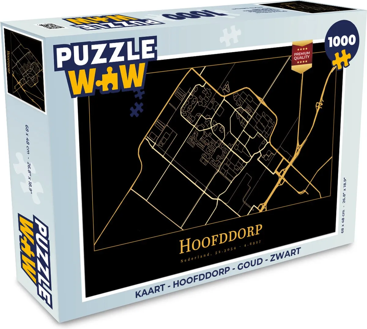 PuzzleWow Legpuzzel 1000 Stuks - Goud/Zwart