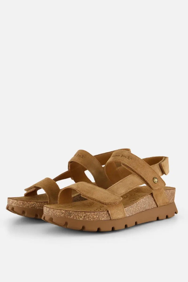 Panama Jack Selma B10 Cuero Bark Sandalen Beige Suede Dames