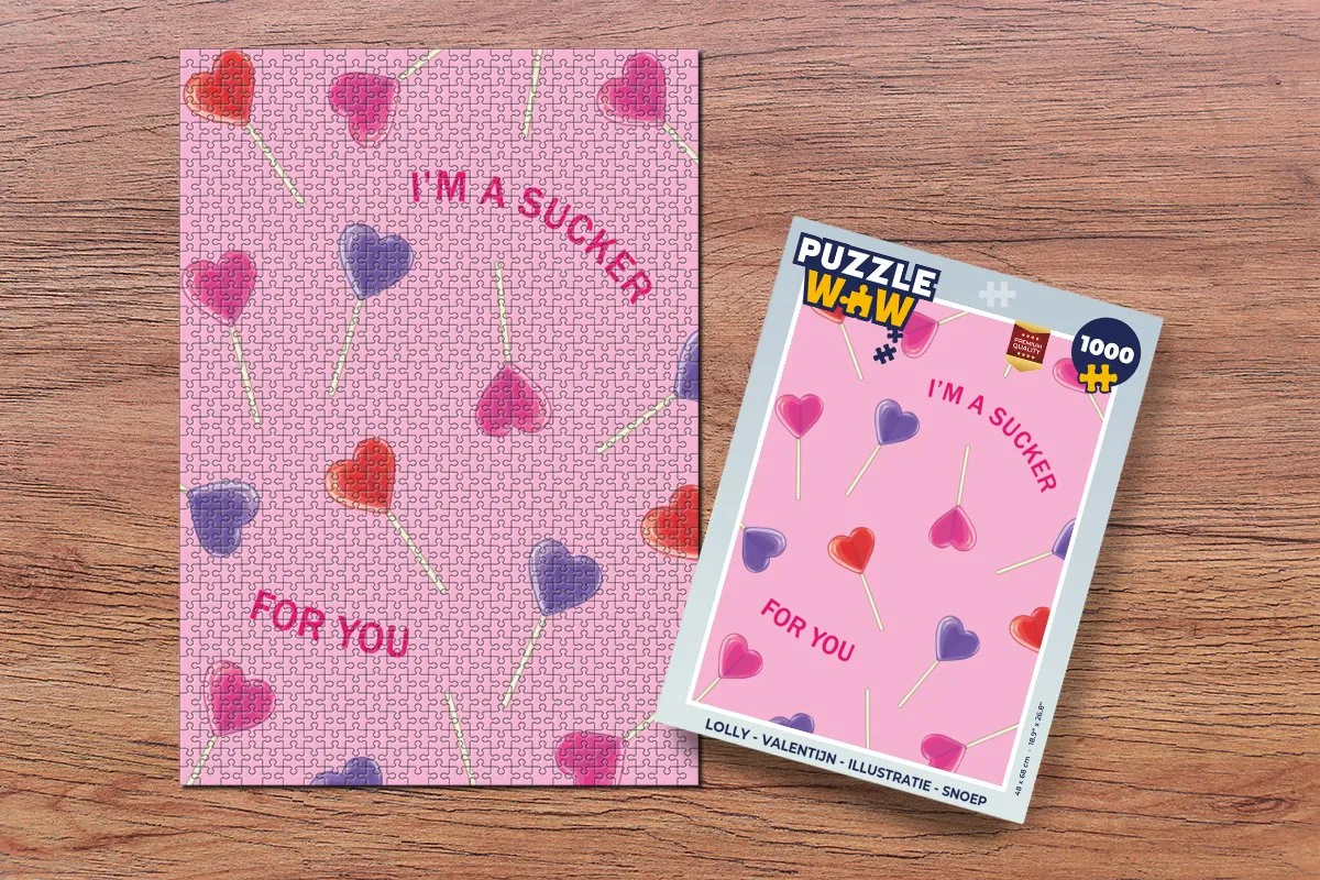 PuzzleWow Valentijn Lolly Puzzel 1000 Stuks - "I'm a sucker for you"