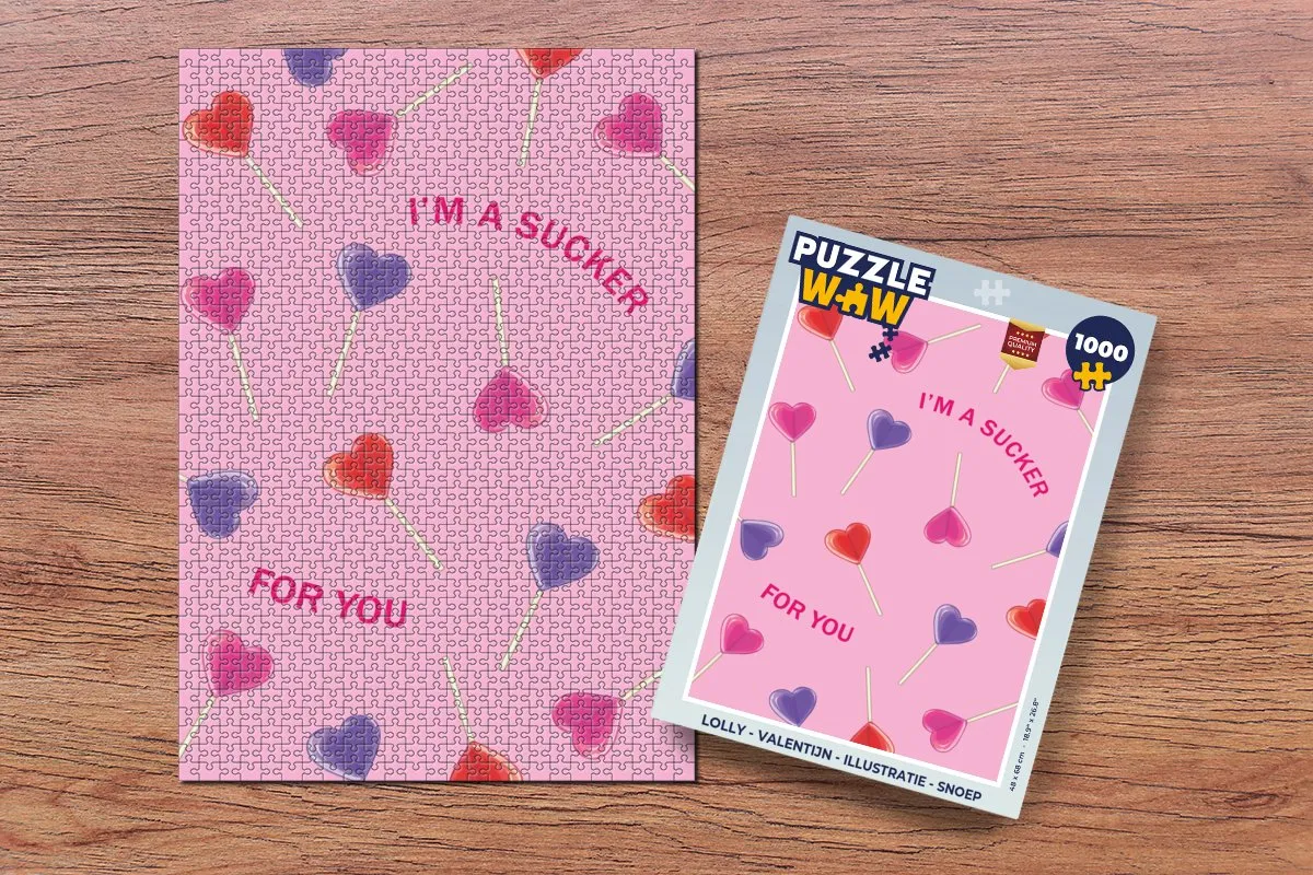 PuzzleWow Valentijn Lolly Puzzel 1000 Stuks - "I'm a sucker for you"