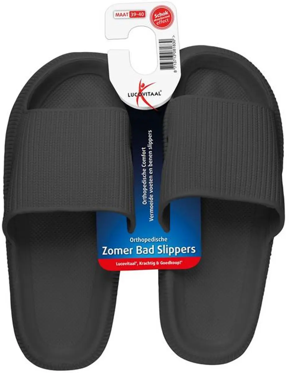 Lucovitaal Orthopedische Badslippers Zwart - Maat 39-40 - afbeelding 3 van 3