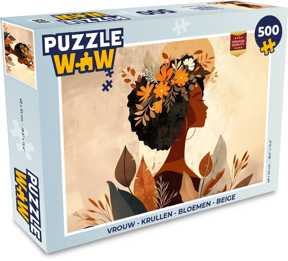 PuzzleWow Vrouw Krullen Bloemen Legpuzzel 500 Stuks