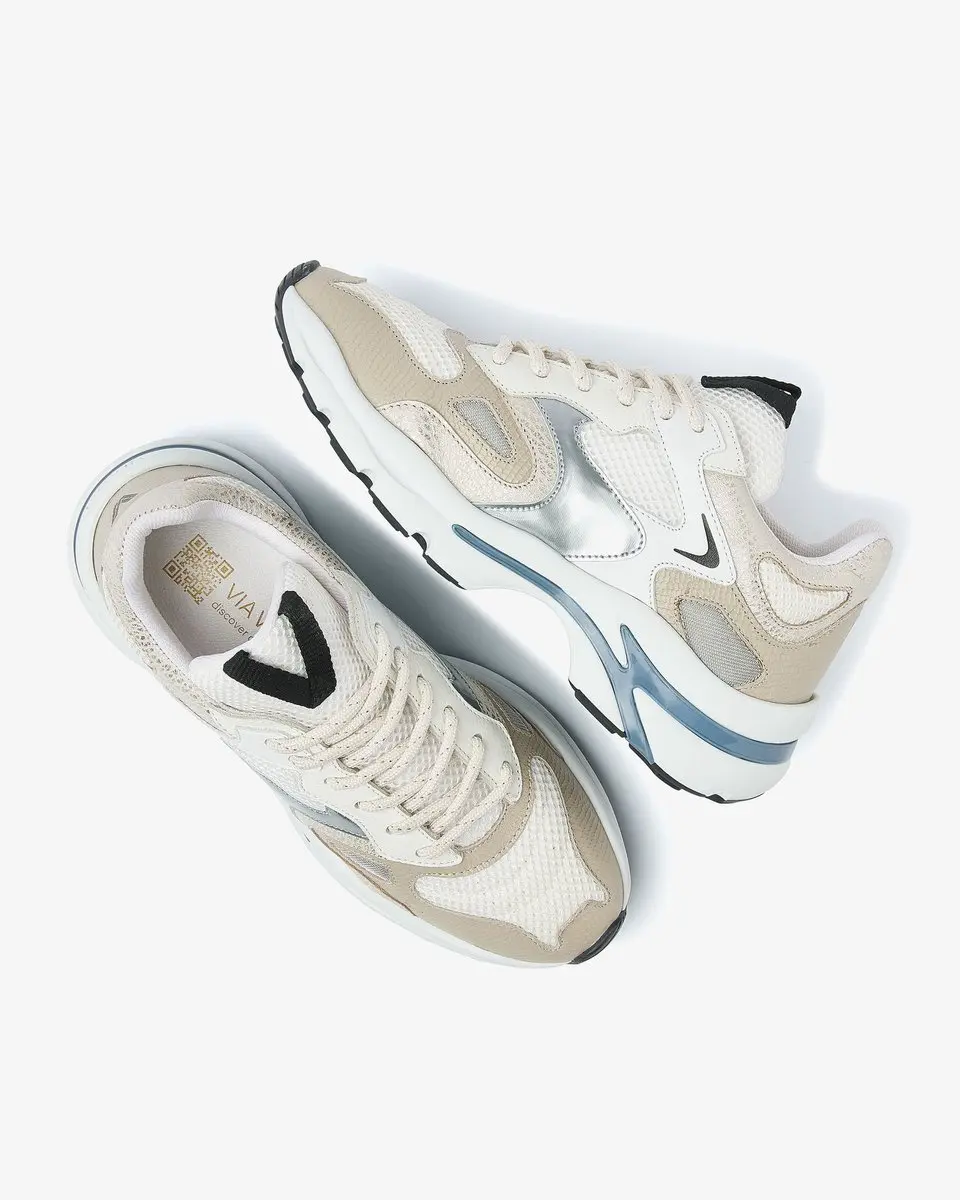 VIA VAI Vesper Due Sneakers - Dames - 37 - Beige/Blauw - afbeelding 3 van 6