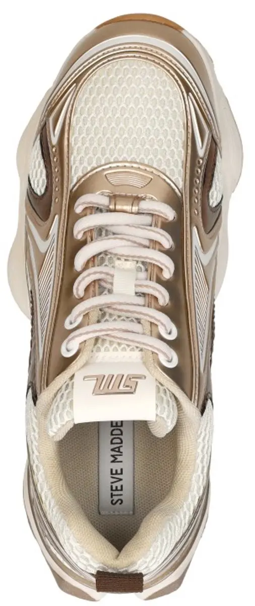 Dames Sneakers Steve Madden Speedster-e Silver Gold Goud - Maat 37 - afbeelding 4 van 6