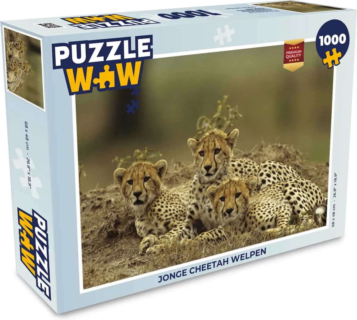 PuzzleWow Jonge Cheetah Welpen Legpuzzel 1000 Stuks - Multicolor