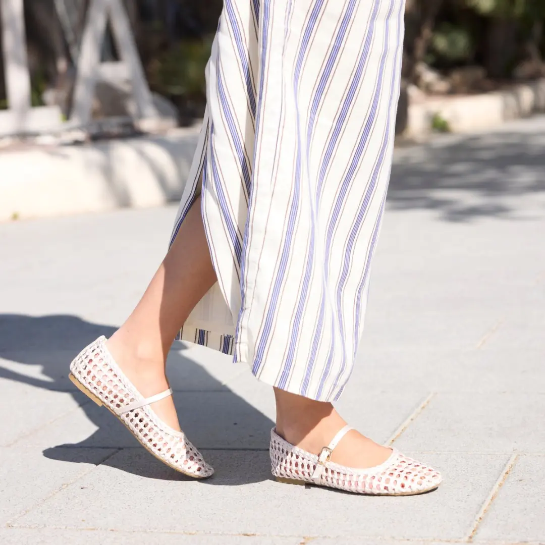 La Strada Ballerina Beige Satijn