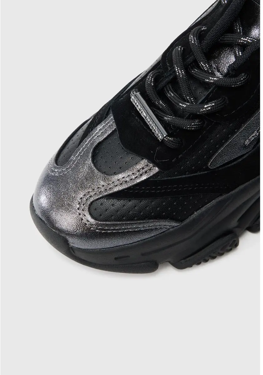 Steve Madden Posses-Perf SM11005243-02002 Damestrainers - 40 - Zwart/Pewter - afbeelding 6 van 6