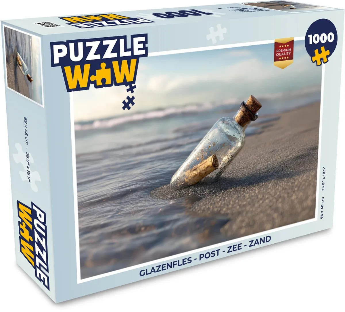 PuzzleWow Glazenfles Post Zee Zand Legpuzzel 1000 Stuks
