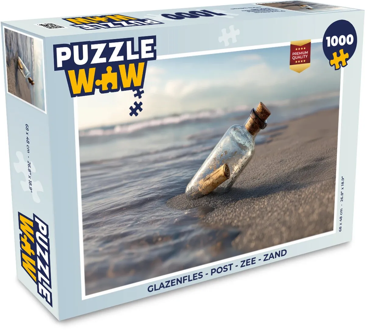 PuzzleWow Glazenfles Post Zee Zand Legpuzzel 1000 Stuks