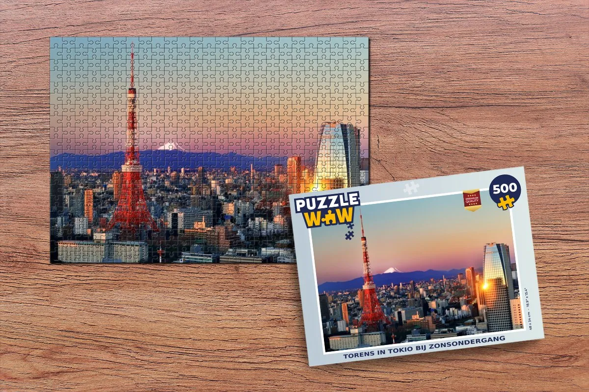 PuzzleWow Legpuzzel Torens in Tokio 500 Stuks - Multicolor