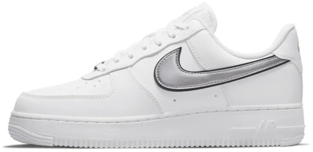 Nike Air Force 1 Low '07 Essential White Metallic Silver Black (Women's)