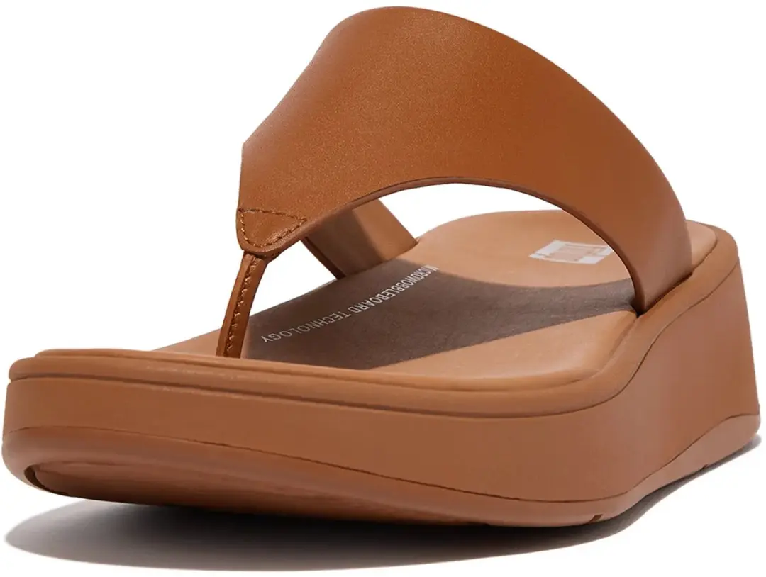 FitFlop F-Mode Leather Teenslipper 40 - Beige - afbeelding 4 van 6